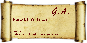 Gosztl Alinda névjegykártya
